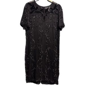 Vintage Silk Beaded Evening Cocktail Dress, Papéll Boutique